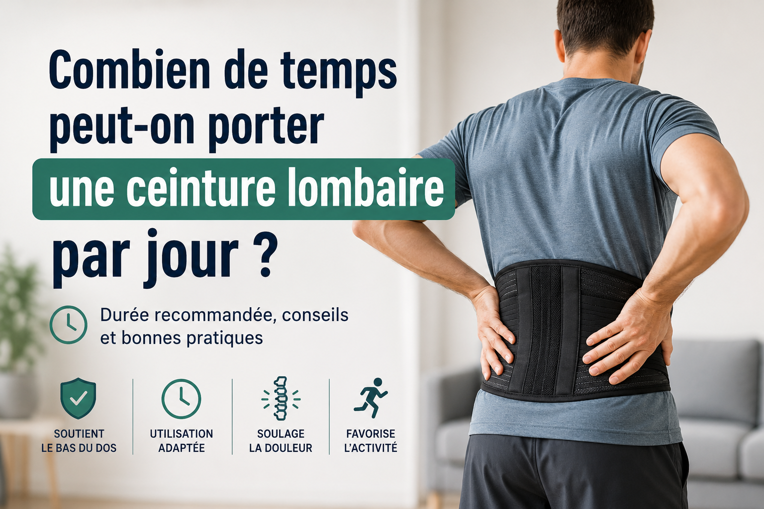 Combien de temps peut-on porter une ceinture lombaire par jour ?